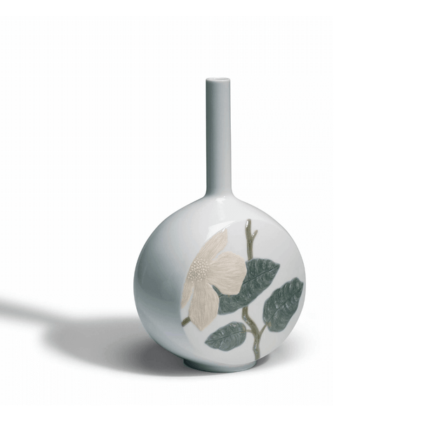 Canvas Flower Twig White Vase