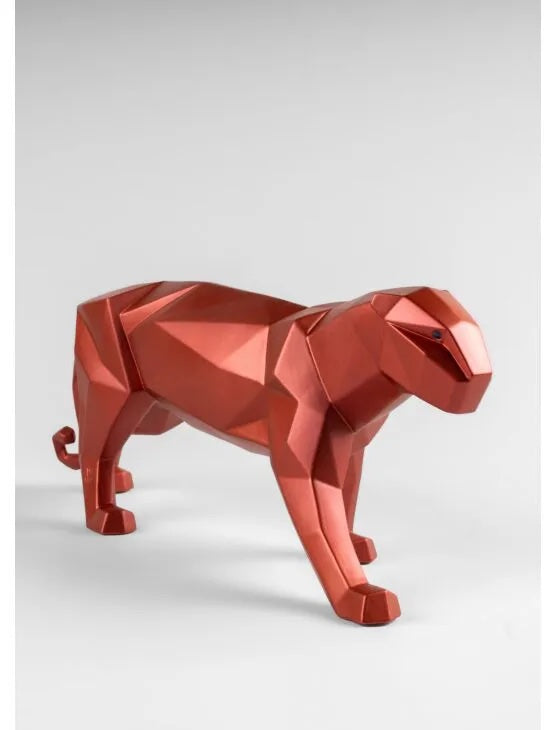 Panther Figurine Metallic Red