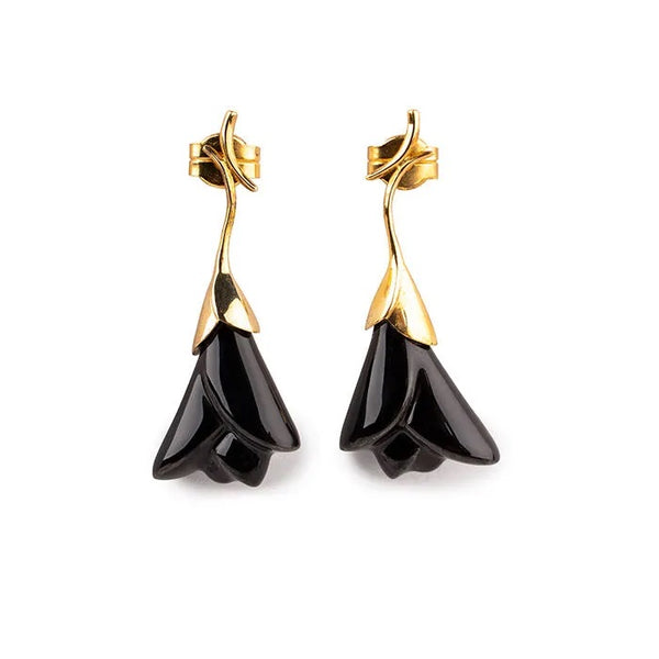 Heliconia Black Earrings