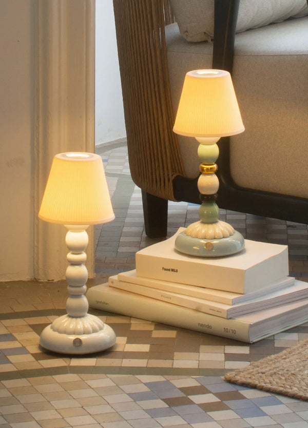 Palm Firefly Golden Fall Table Lamp Green and Blue