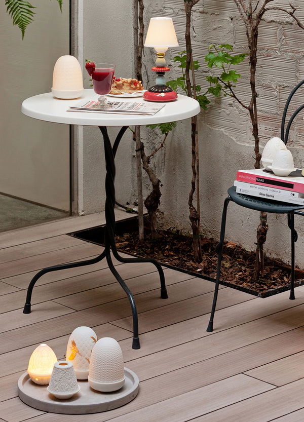 Lotus Firefly Golden Fall Table Lamp Red Coral