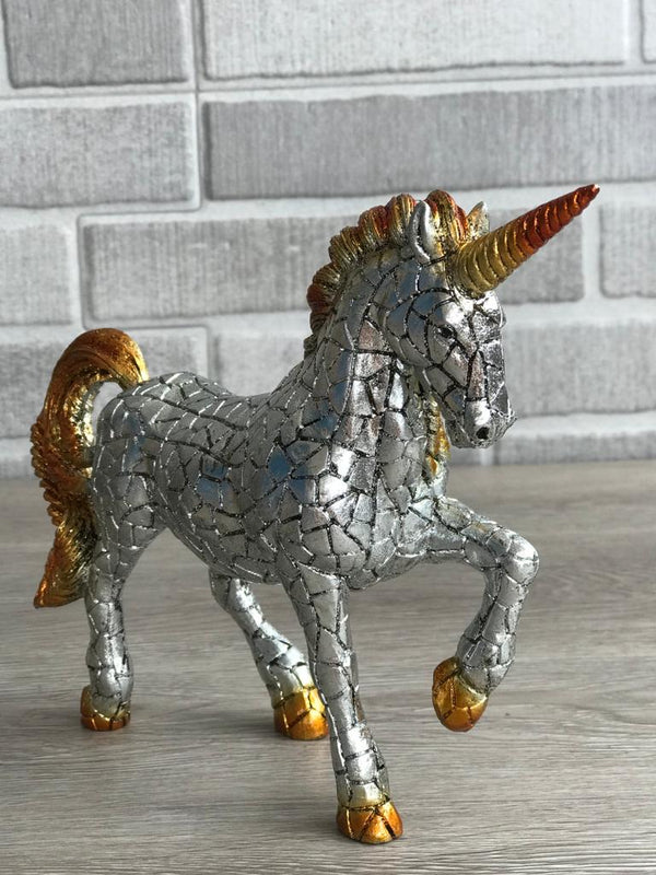 Mosaic Unicorn Sculpture