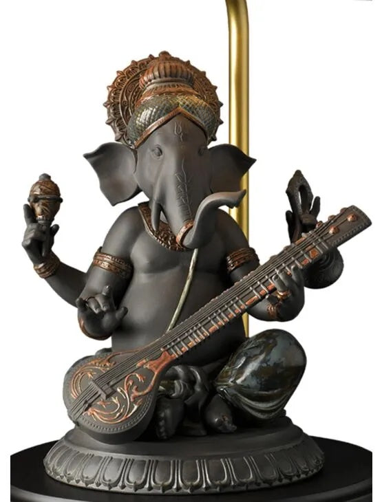 Veena Ganesha Black Lamp