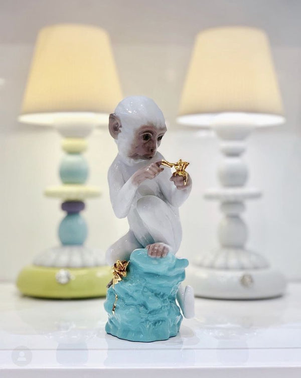 Curiosity Monkey on Turquoise Rock