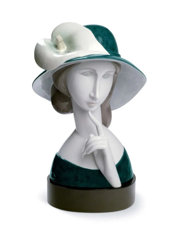 A Woman With a Hat and Calla Lilly