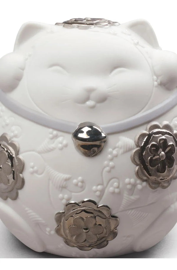Maneki Neko II Silver Lustre