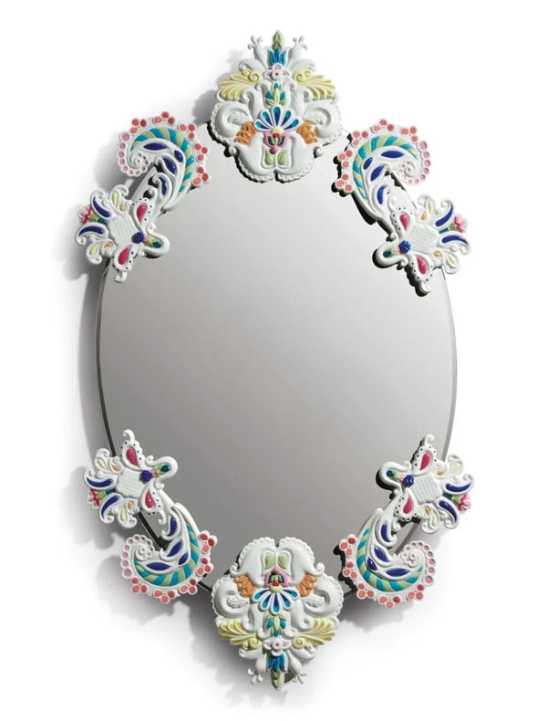 Oval Wall Mirror without Frame Multicolor