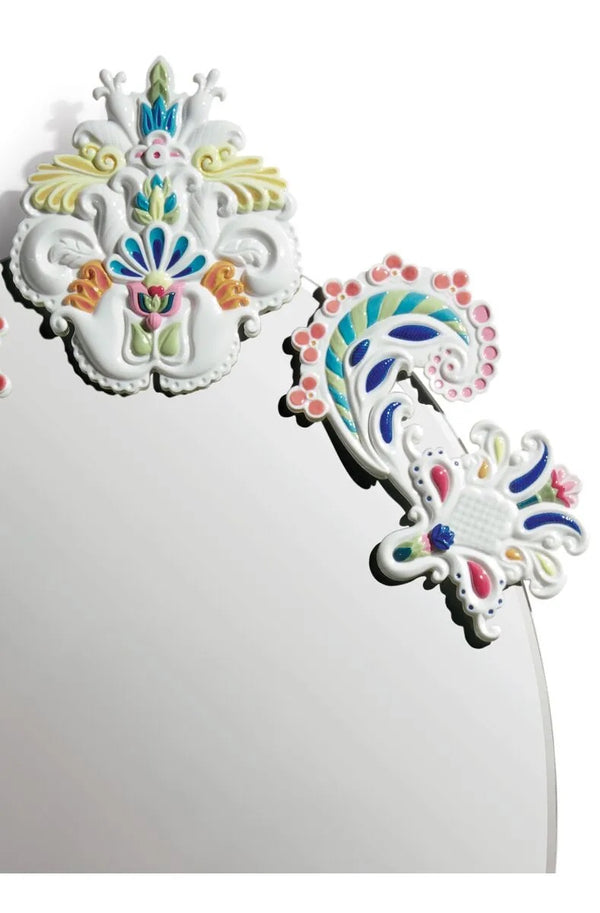 Oval Wall Mirror without Frame Multicolor