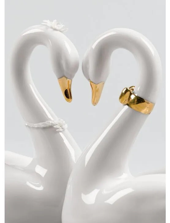 Endless Love Swans Golden Luster