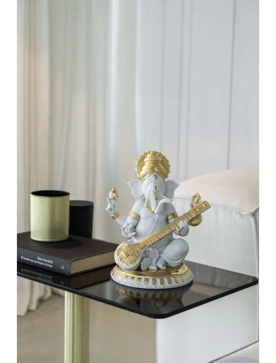 Veena Ganesha Golden Lustre