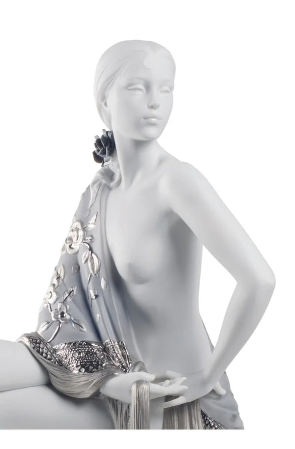 Nude with Shawl Silver Lustre