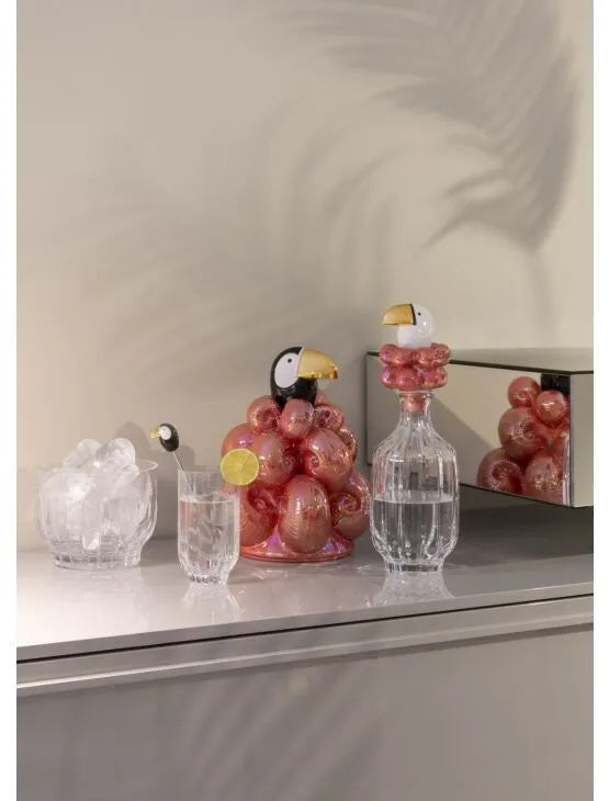 Toucan Glass Bottle Golden Luster