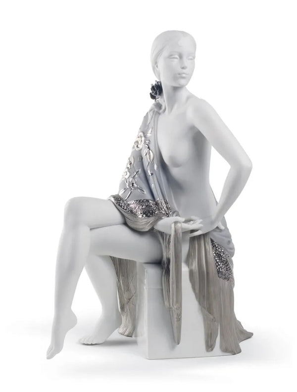 Nude with Shawl Silver Lustre