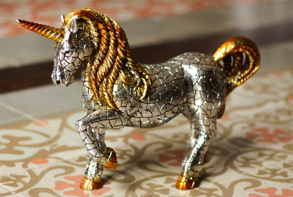 Mosaic Unicorn Sculpture