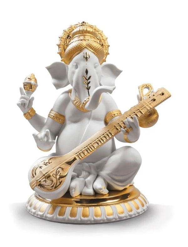 Veena Ganesha Golden Lustre