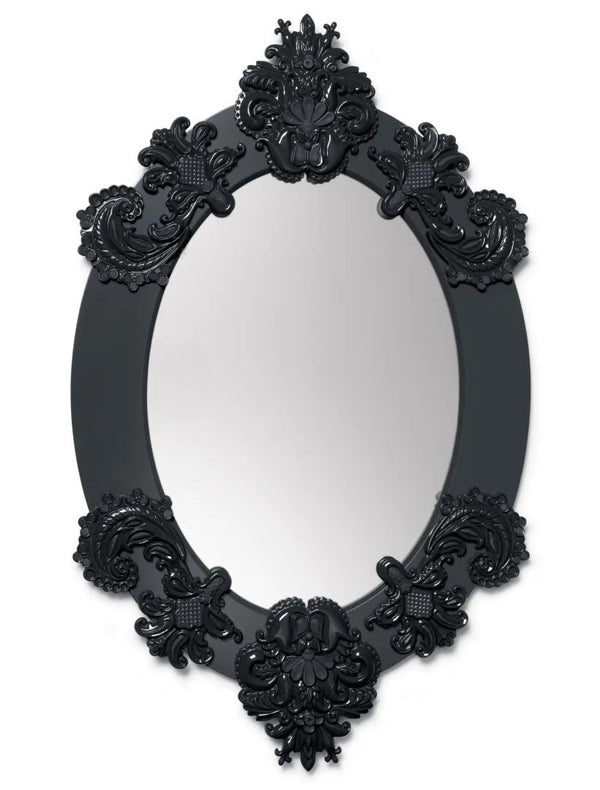 Oval Wall Mirror Black